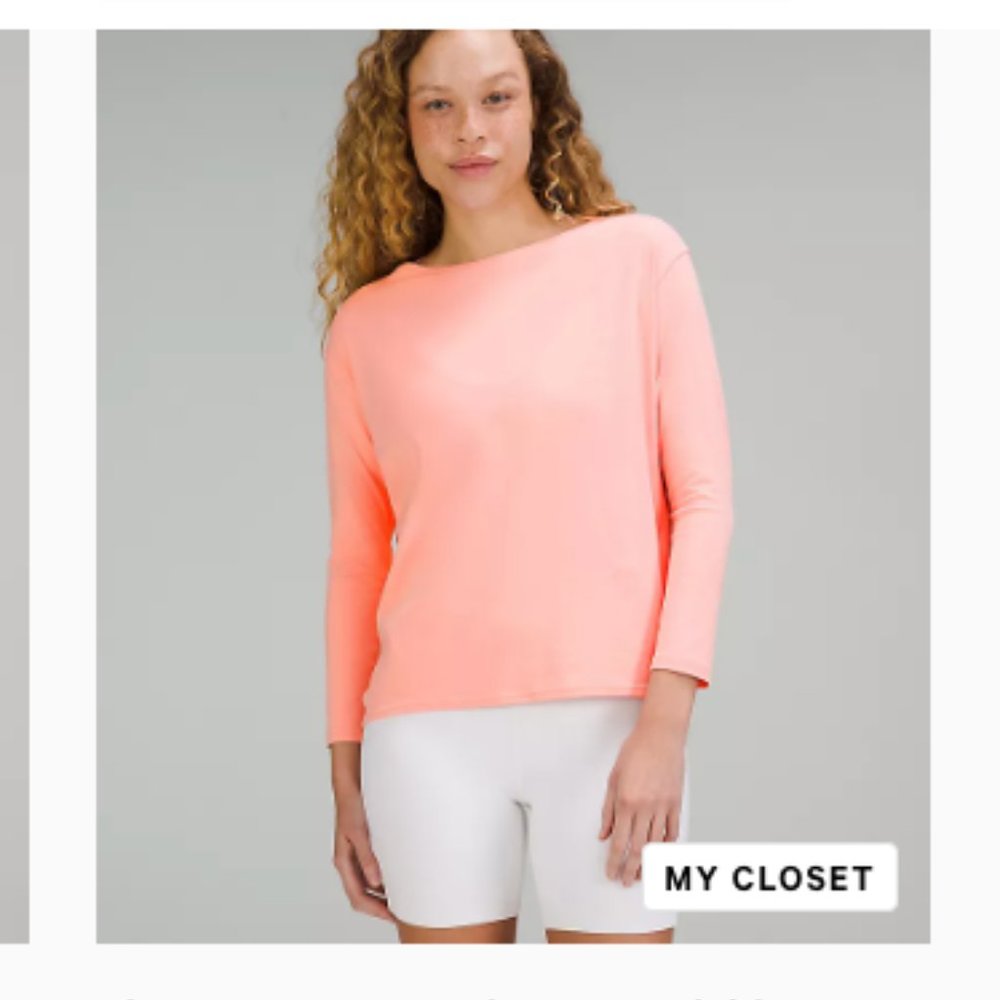 Lululemon Back in Action Long Sleeve Shirt *Nulu Dew Pink Size 4